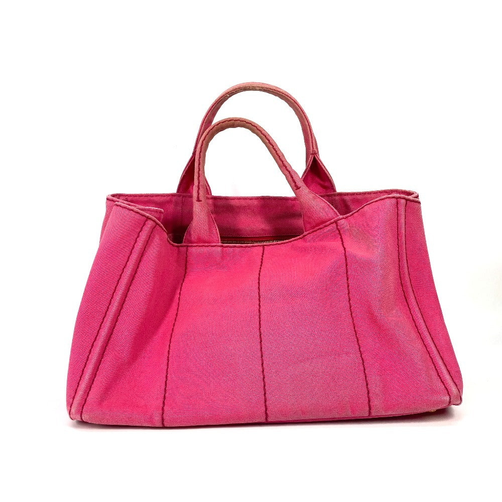 PRADA 1BG642 カナパ ロゴ M カバン ハンドバッグ トートバッグ キャンバス レディース ピンク