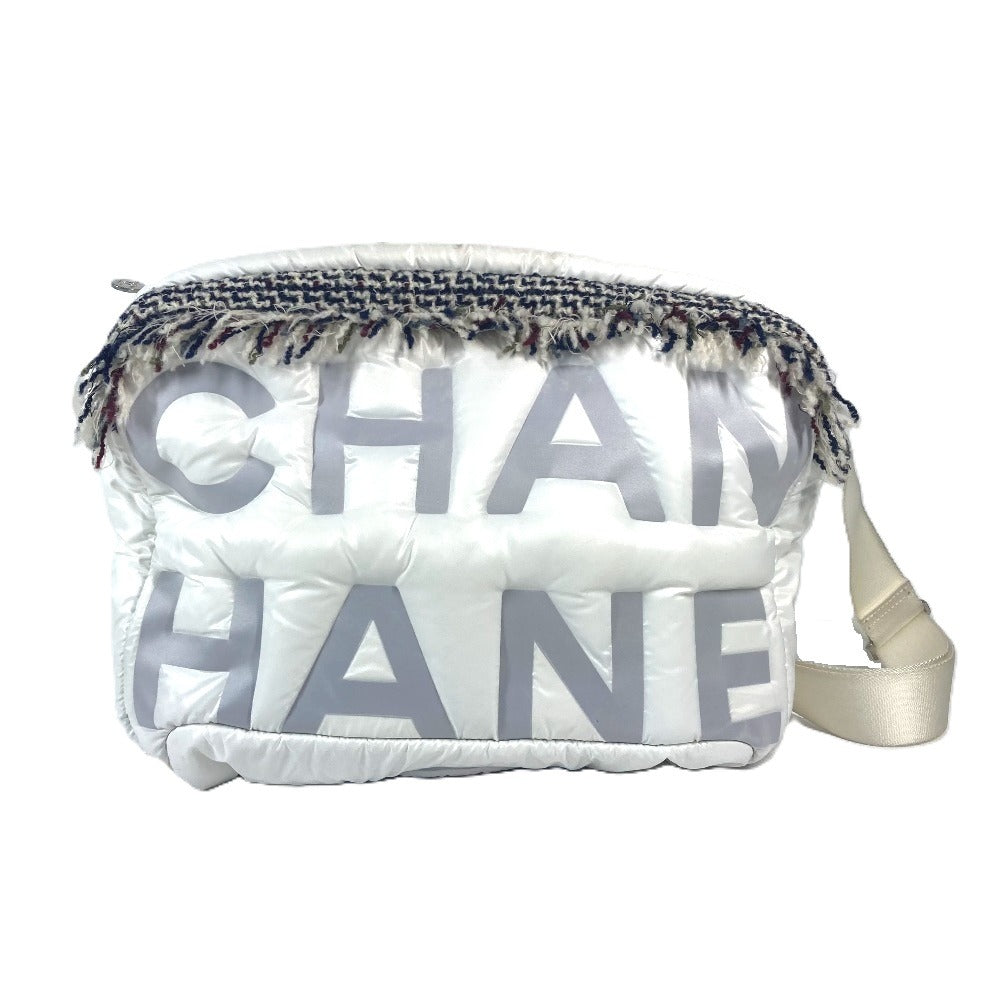 CHANEL coconeige フリンジ ココネージュ CC ココ ロゴ カバン 斜め掛け ショルダーバッグ ナイロン レディース ホワイト