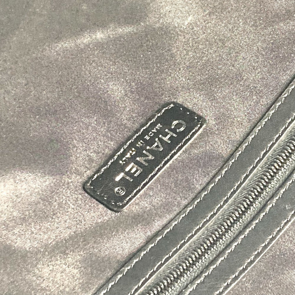 CHANEL CC ココマーク ロゴ 縦型トート トートバッグ カバン 肩掛け ショルダーバッグ ニット/レザー レディース ブラック