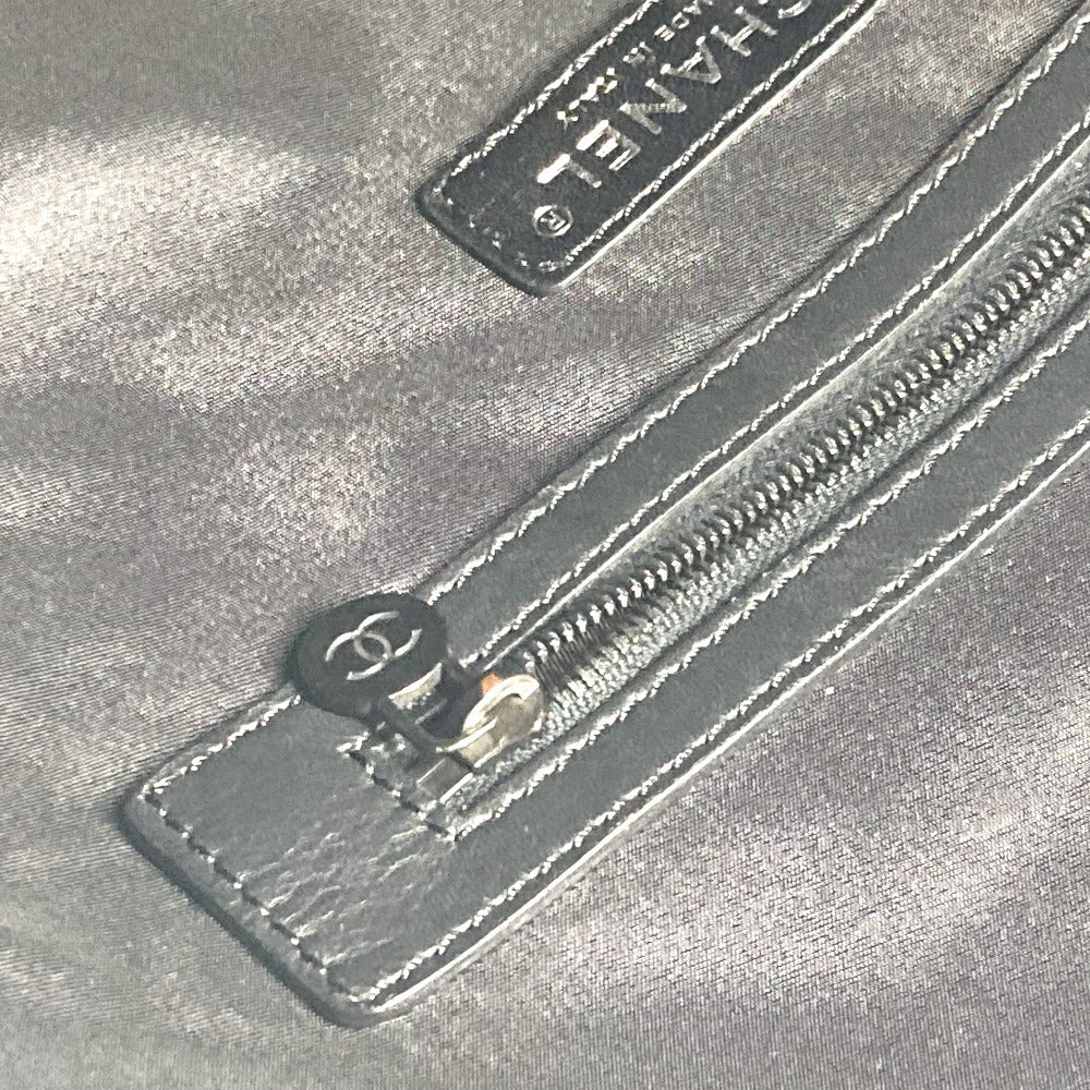 CHANEL CC ココマーク ロゴ 縦型トート トートバッグ カバン 肩掛け ショルダーバッグ ニット/レザー レディース ブラック