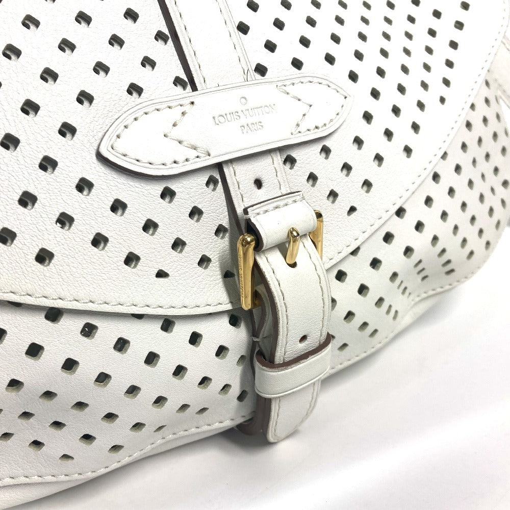 LOUIS VUITTON M93997 ペルフォ・レ・フローレ ソミュール パンチング カバン メッセンジャーバッグ 斜め掛け ショルダーバッグ レザー ユニセックス ホワイト
