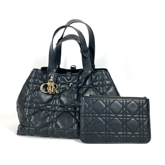 Dior M2821OSHJ 2-Way Bag Toujours Medium Tote Bag, Handbag, Shoulder Bag with Pouch, Calfskin, Black