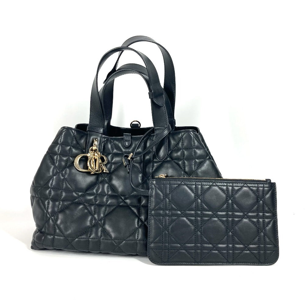 Dior M2821OSHJ 2WAYバッグ トゥジュール ミディアム カバン トートバッグ ハンドバッグ ポーチ付き ショルダーバッグ カーフスキン レディース ブラック