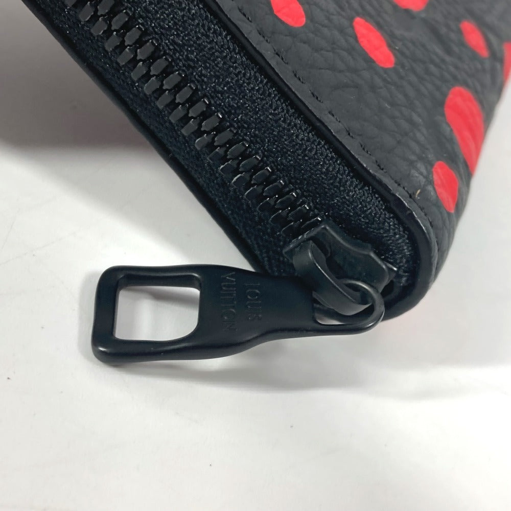 LOUIS VUITTON M81904 モノグラムアンプラント ジッピーウォレット・ヴェルティカル LV×YK 草間弥生 長財布 モノグラムアンプラントレザー ユニセックス ノワール レッド