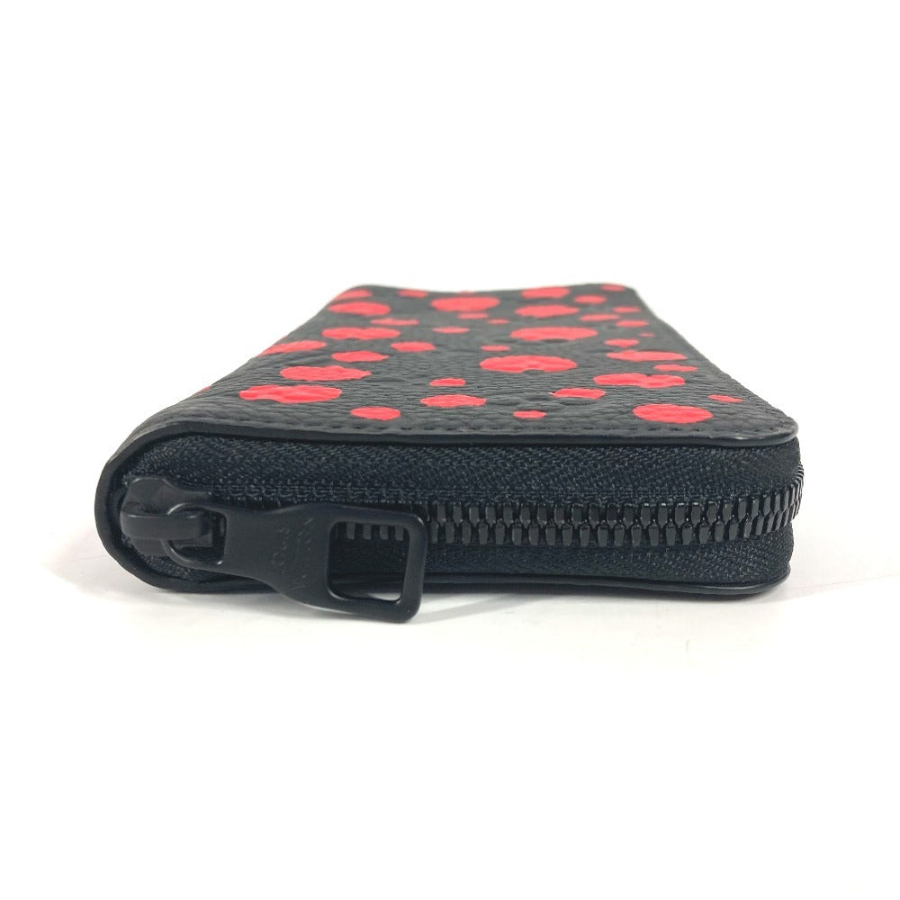 LOUIS VUITTON M81904 モノグラムアンプラント ジッピーウォレット・ヴェルティカル LV×YK 草間弥生 長財布 モノグラムアンプラントレザー ユニセックス ノワール レッド