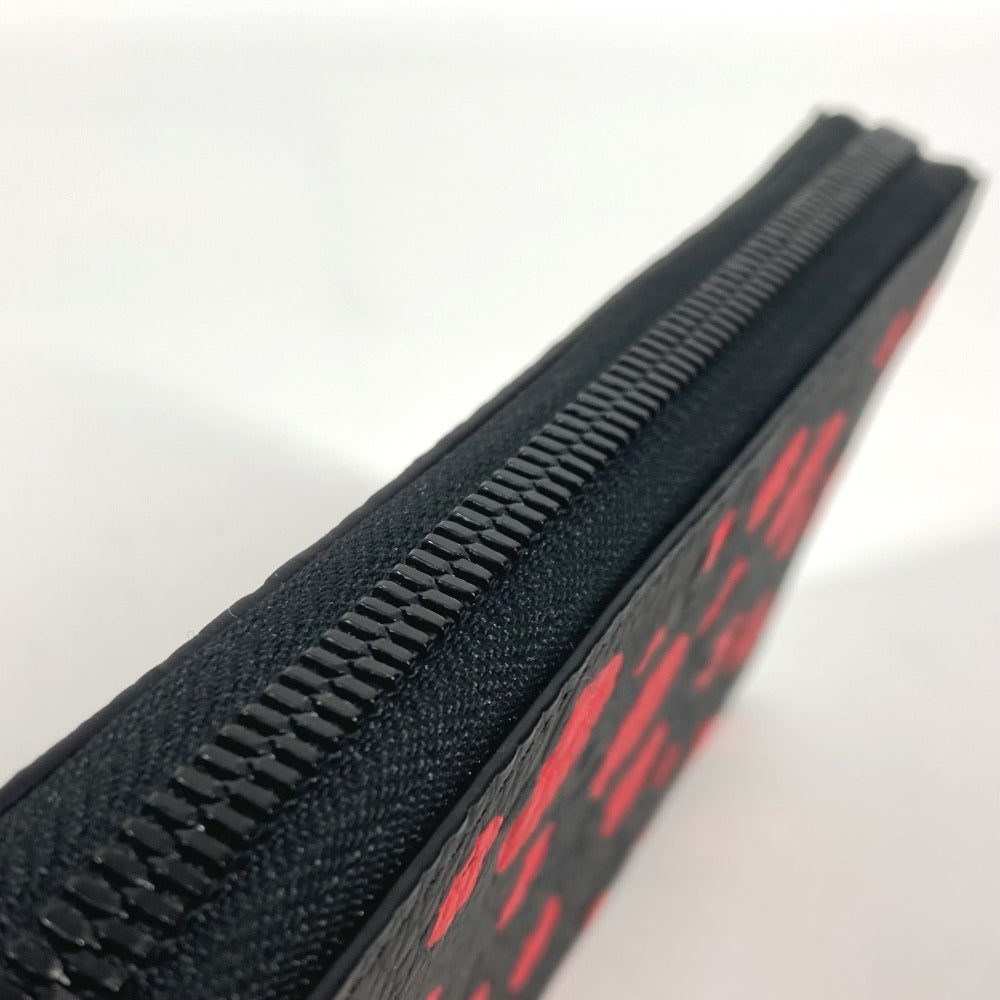 LOUIS VUITTON M81904 モノグラムアンプラント ジッピーウォレット・ヴェルティカル LV×YK 草間弥生 長財布 モノグラムアンプラントレザー ユニセックス ノワール レッド