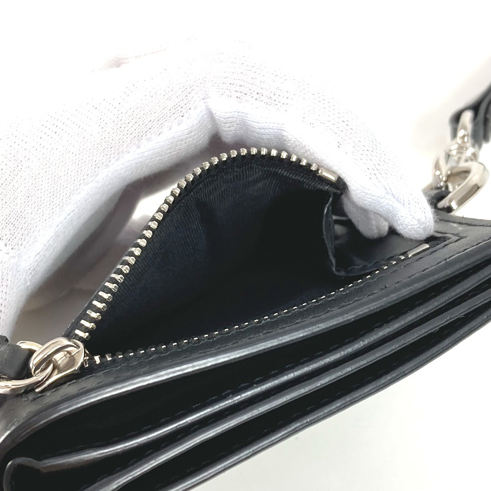 VALENTINO VLTNロゴ ネックウォレット 財布 小銭入れ ストラップ付 2つ折り財布 レザー レディース ブラック