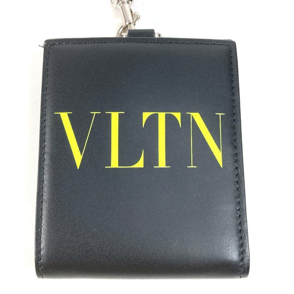 VALENTINO VLTNロゴ ネックウォレット 財布 小銭入れ ストラップ付 2つ折り財布 レザー レディース ブラック