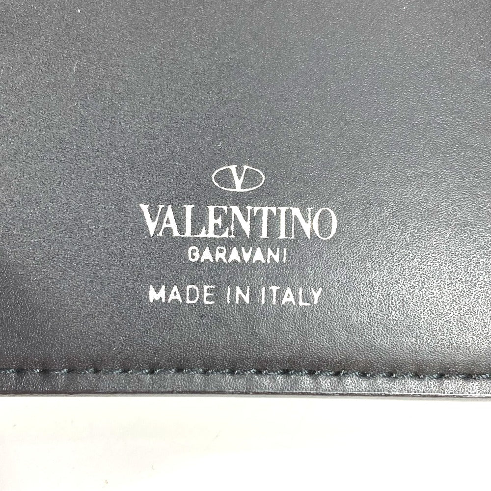 VALENTINO VLTNロゴ ネックウォレット 財布 小銭入れ ストラップ付 2つ折り財布 レザー レディース ブラック