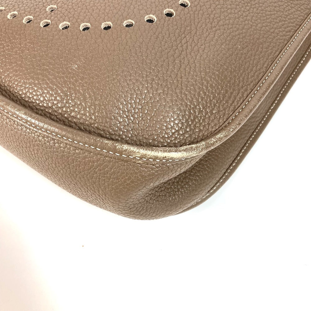 HERMES パンチングロゴ エブリンGＭ 3　 カバン 斜め掛け ショルダーバッグ トリヨンクレマンス ユニセックス エトゥープ グレー