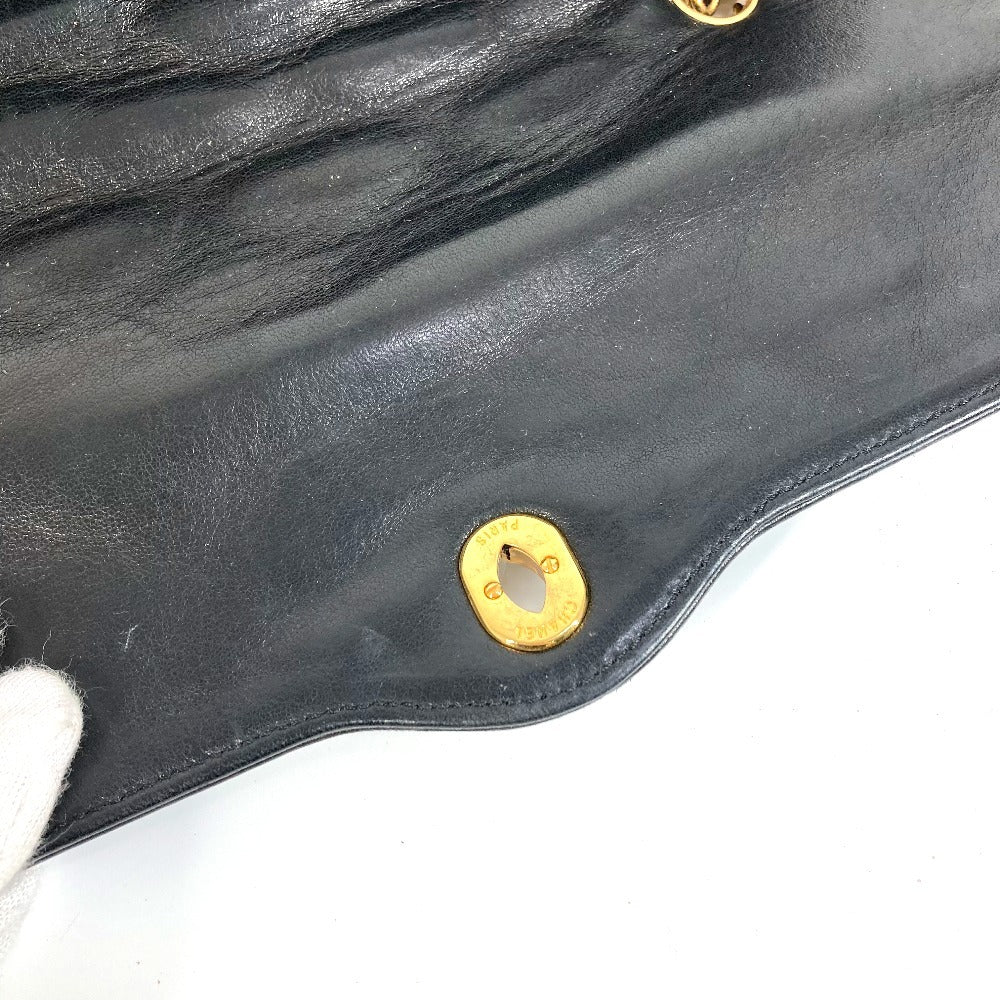 CHANEL マトラッセ キルティング CC ココマーク パリ限定 マトラッセ28 カバン バッグ Wチェーン 斜め掛け フラップ ショルダーバッグ ラムスキン レディース ブラック