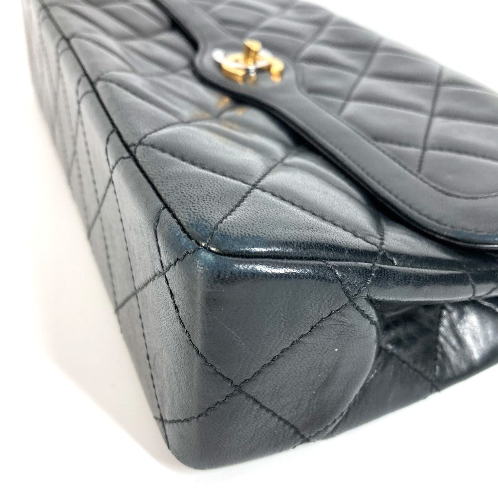 CHANEL マトラッセ キルティング CC ココマーク パリ限定 マトラッセ28 カバン バッグ Wチェーン 斜め掛け フラップ ショルダーバッグ ラムスキン レディース ブラック