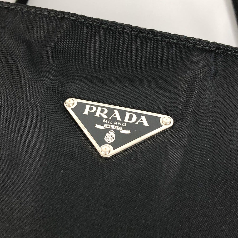 PRADA トライアングルロゴ 三角ロゴ プレート カバン 肩掛け トートバッグ ショルダーバッグ ナイロン ユニセックス ブラック