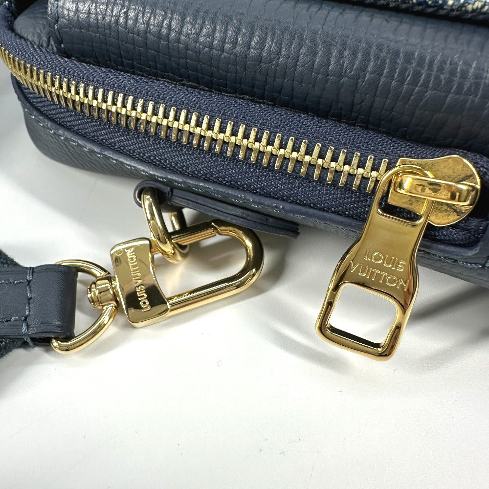 LOUIS VUITTON M81060 モノグラム デニム NIGOコラボ ダブル フォンポーチ カバン ポシェット 斜め掛け ショルダーバッグ デニム ユニセックス ブルー