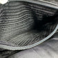 Prada Triangle Logo Plaque Tote Bag with Plastic Handles, Nylon, Unisex, Black