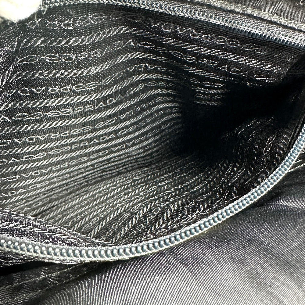 Prada Triangle Logo Plaque Tote Bag with Plastic Handles, Nylon, Unisex, Black