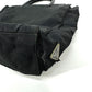 Prada Triangle Logo Plaque Tote Bag with Plastic Handles, Nylon, Unisex, Black