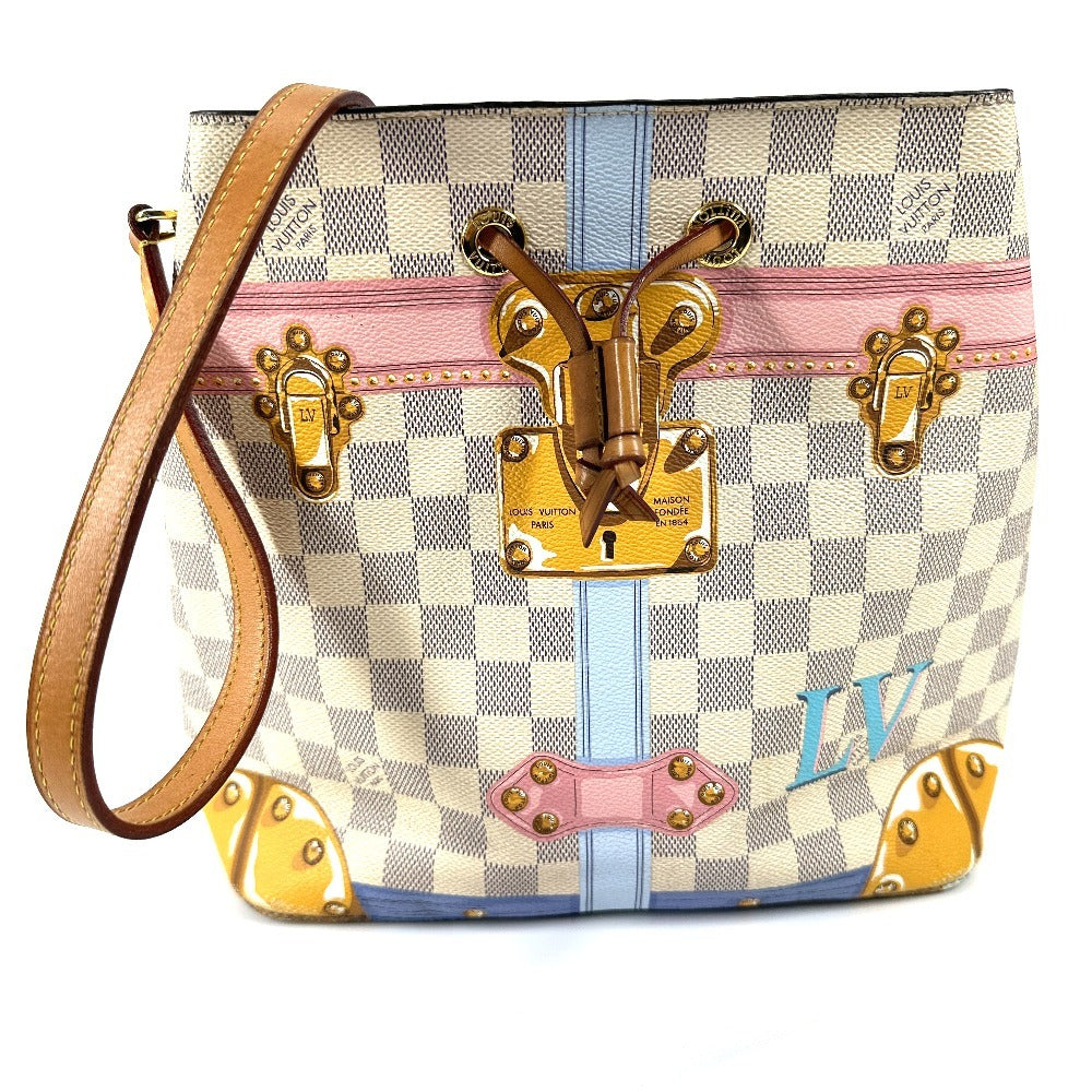 LOUIS VUITTON N41066 Damier Azur Summer Trunk NeoNoe Bag, 2-Way Bag, Crossbody Bag, Drawstring Bag, Bucket-Shaped Shoulder Bag, Damier Azur Canvas, Unisex, White