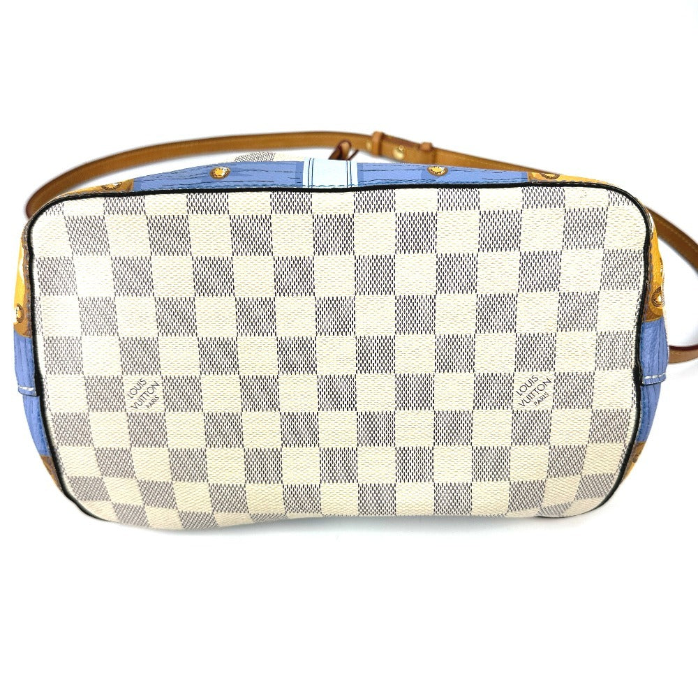 LOUIS VUITTON N41066 Damier Azur Summer Trunk NeoNoe Bag, 2-Way Bag, Crossbody Bag, Drawstring Bag, Bucket-Shaped Shoulder Bag, Damier Azur Canvas, Unisex, White