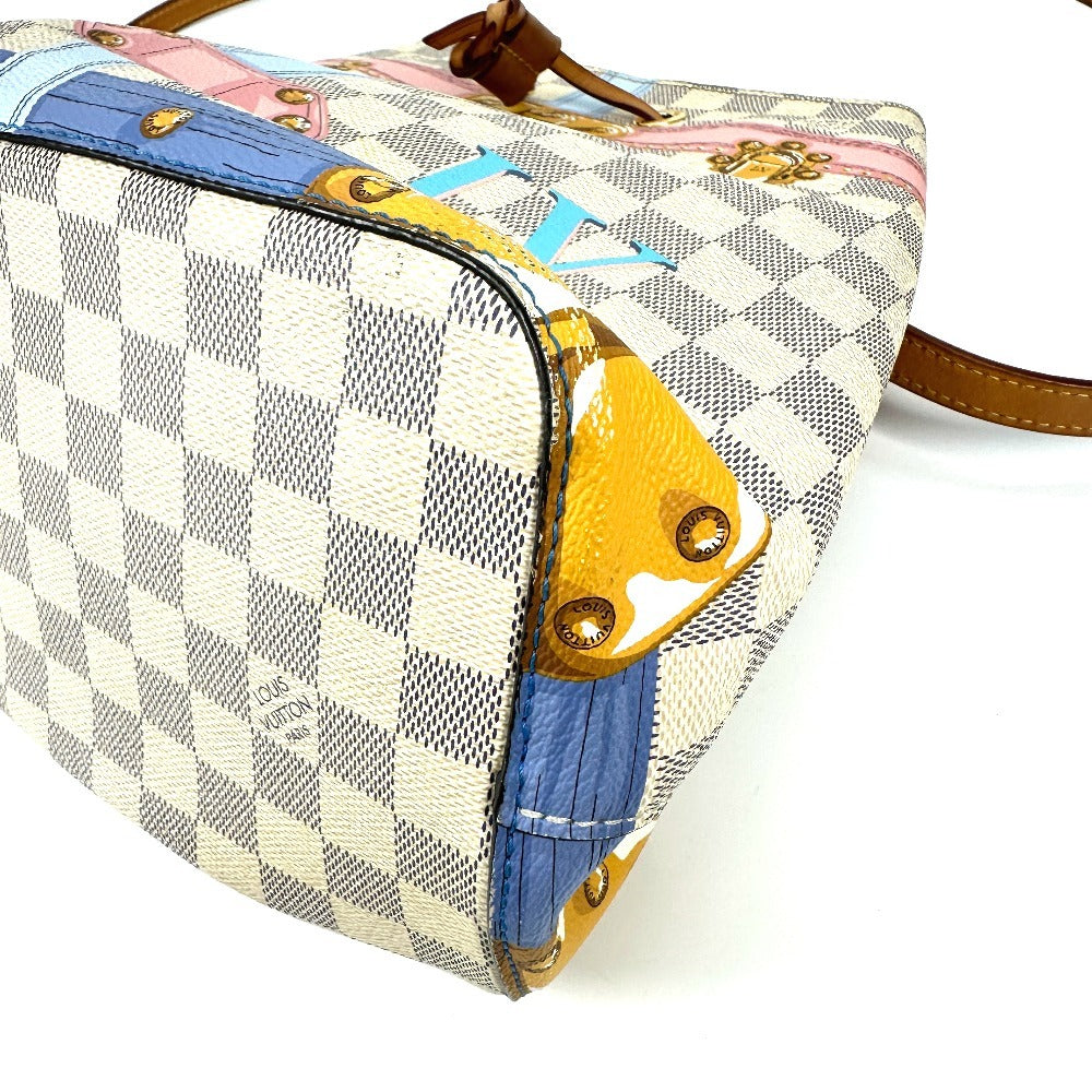 LOUIS VUITTON N41066 Damier Azur Summer Trunk NeoNoe Bag, 2-Way Bag, Crossbody Bag, Drawstring Bag, Bucket-Shaped Shoulder Bag, Damier Azur Canvas, Unisex, White