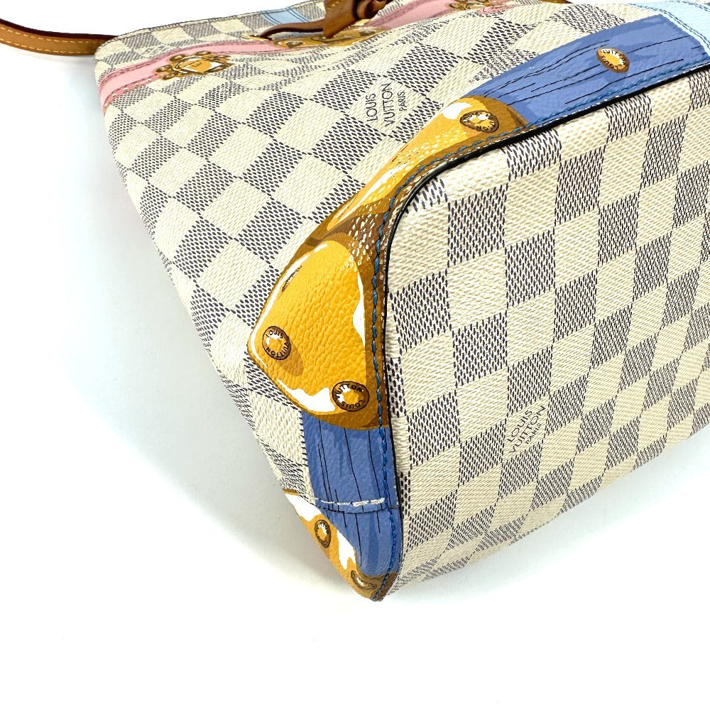 LOUIS VUITTON N41066 Damier Azur Summer Trunk NeoNoe Bag, 2-Way Bag, Crossbody Bag, Drawstring Bag, Bucket-Shaped Shoulder Bag, Damier Azur Canvas, Unisex, White