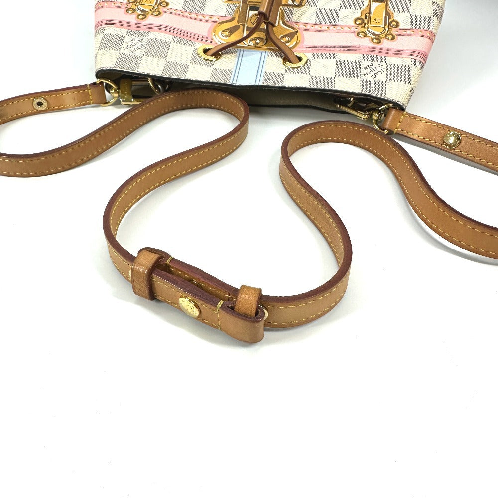 LOUIS VUITTON N41066 Damier Azur Summer Trunk NeoNoe Bag, 2-Way Bag, Crossbody Bag, Drawstring Bag, Bucket-Shaped Shoulder Bag, Damier Azur Canvas, Unisex, White