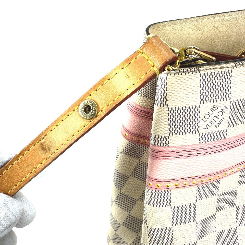 LOUIS VUITTON N41066 Damier Azur Summer Trunk NeoNoe Bag, 2-Way Bag, Crossbody Bag, Drawstring Bag, Bucket-Shaped Shoulder Bag, Damier Azur Canvas, Unisex, White