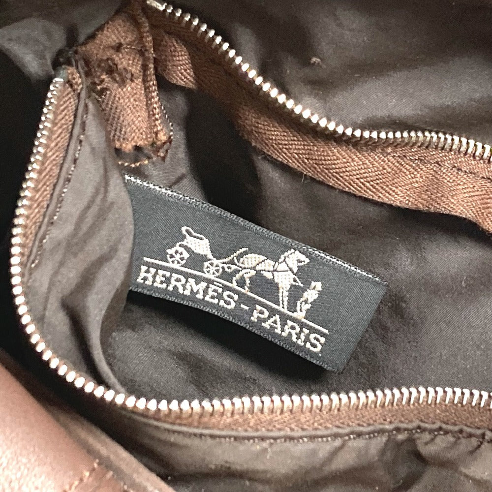 HERMES アカプルコMM カバン トートバッグ ハンドバッグ ナイロン ユニセックス ブラウン