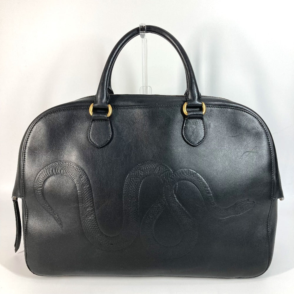 GUCCI 450999 ビジネスバッグ ロゴ カバン 旅行バッグ トラベルバッグ ショルダーバッグ ボストンバッグ レザー ユニセックス ブラック