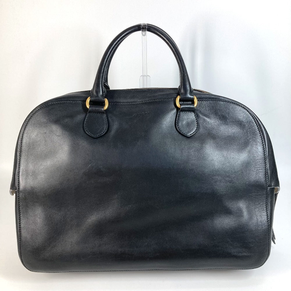 GUCCI 450999 ビジネスバッグ ロゴ カバン 旅行バッグ トラベルバッグ ショルダーバッグ ボストンバッグ レザー ユニセックス ブラック
