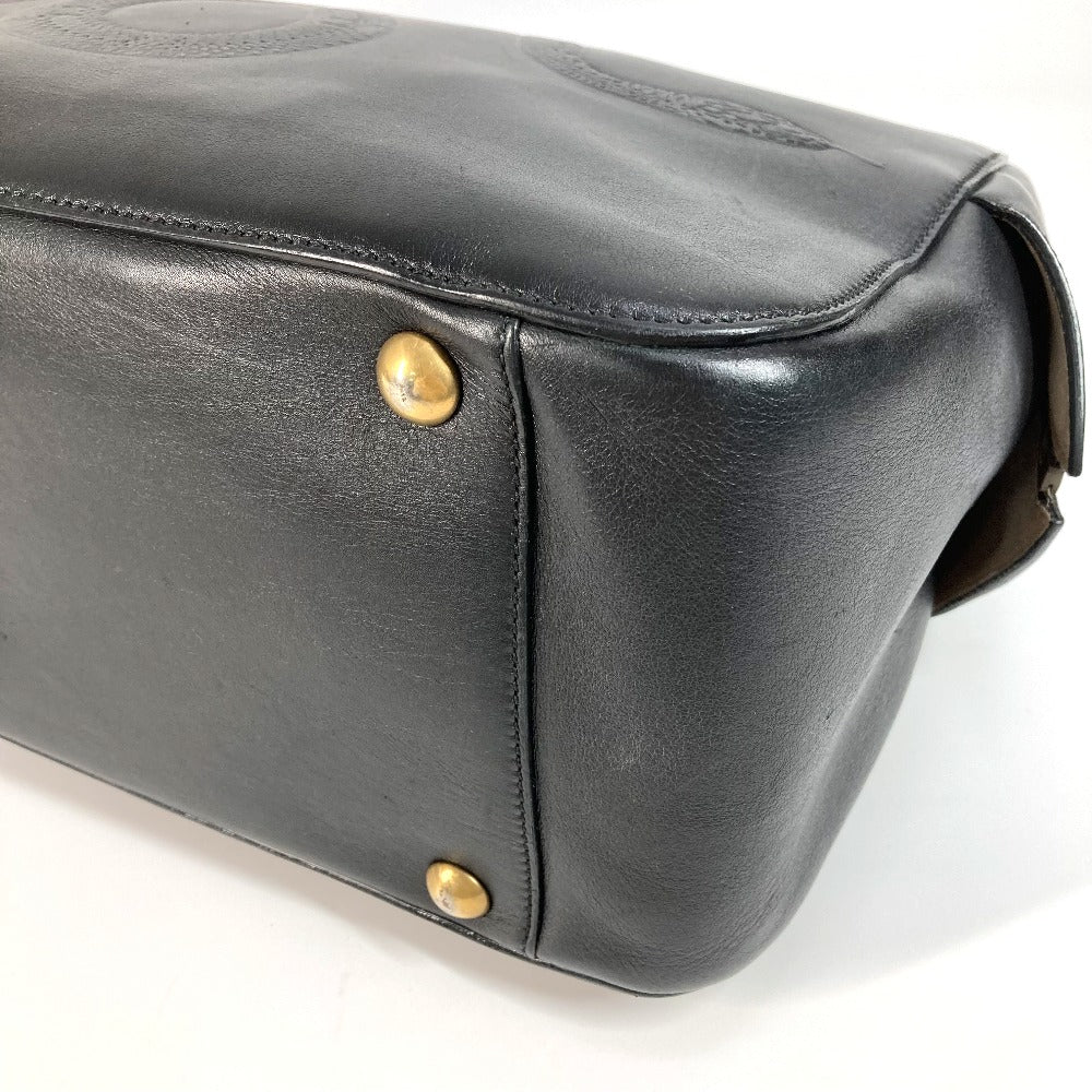 GUCCI 450999 ビジネスバッグ ロゴ カバン 旅行バッグ トラベルバッグ ショルダーバッグ ボストンバッグ レザー ユニセックス ブラック