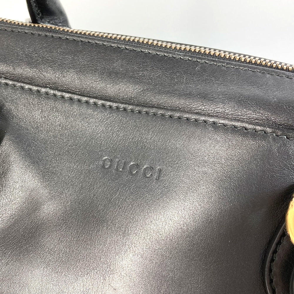 GUCCI 450999 ビジネスバッグ ロゴ カバン 旅行バッグ トラベルバッグ ショルダーバッグ ボストンバッグ レザー ユニセックス ブラック