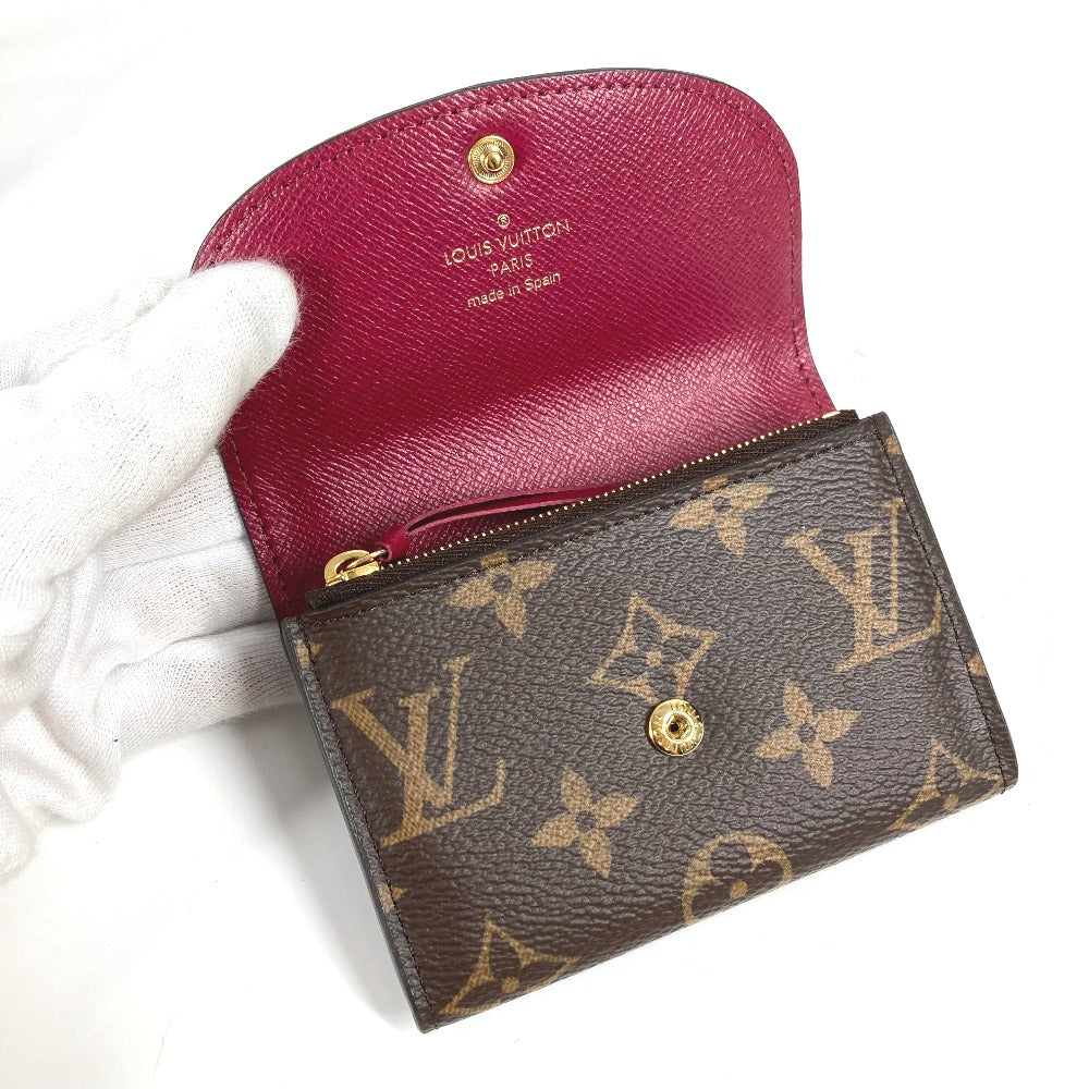 LOUIS VUITTON Ｍ41939 モノグラム ポルトモネ・ロザリ コンパクトウォレット 2つ折り財布 モノグラムキャンバス ユニセックス フューシャ ピンク