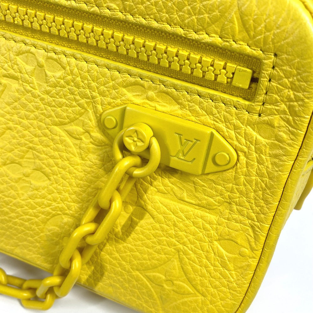 LOUIS VUITTON M53554 Monogram Empreinte Pochette Volga Second Bag, Chain Clutch Bag, Taurillon Leather, Unisex, Yellow