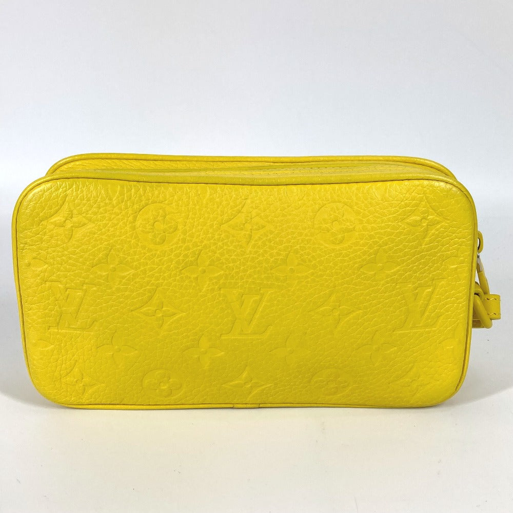 LOUIS VUITTON M53554 Monogram Empreinte Pochette Volga Second Bag, Chain Clutch Bag, Taurillon Leather, Unisex, Yellow