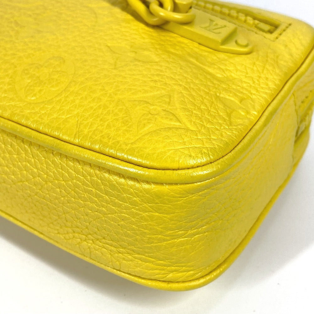 LOUIS VUITTON M53554 Monogram Empreinte Pochette Volga Second Bag, Chain Clutch Bag, Taurillon Leather, Unisex, Yellow