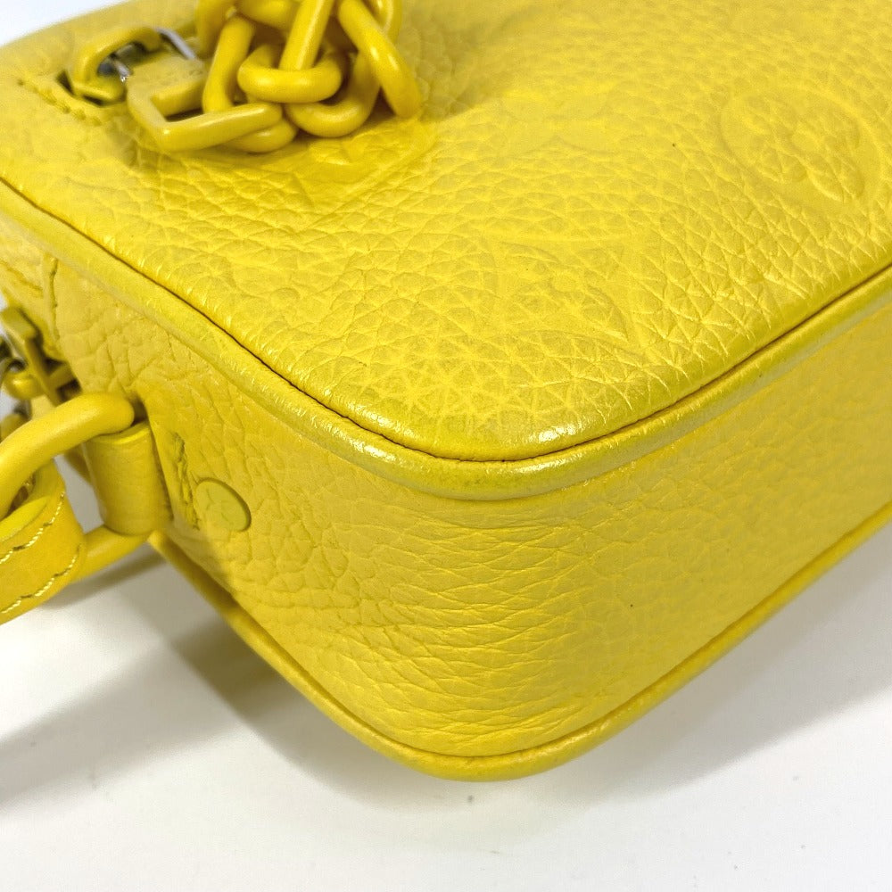 LOUIS VUITTON M53554 Monogram Empreinte Pochette Volga Second Bag, Chain Clutch Bag, Taurillon Leather, Unisex, Yellow
