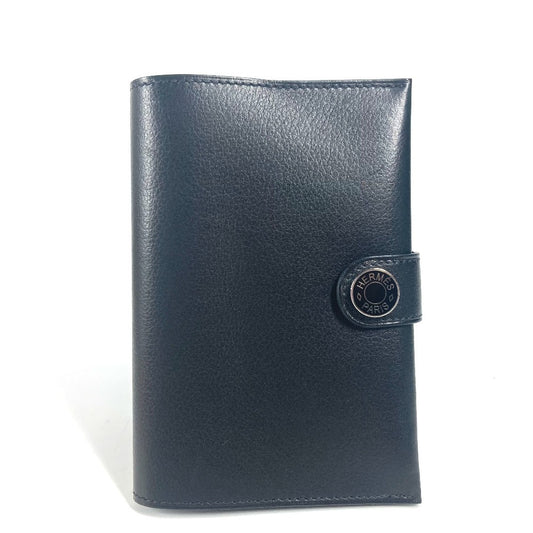 HERMES RMS ロゴ パスポートカバー ステーショナリー パスポートケース レザー ユニセックス ブラック