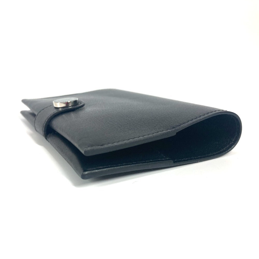 HERMES RMS ロゴ パスポートカバー ステーショナリー パスポートケース レザー ユニセックス ブラック