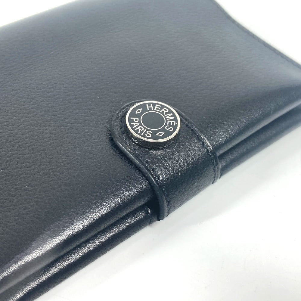 HERMES RMS ロゴ パスポートカバー ステーショナリー パスポートケース レザー ユニセックス ブラック