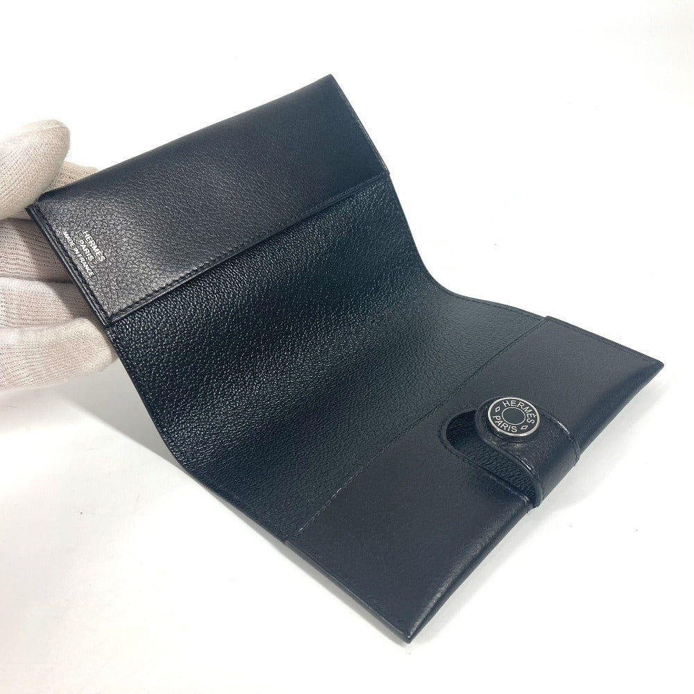 HERMES RMS ロゴ パスポートカバー ステーショナリー パスポートケース レザー ユニセックス ブラック
