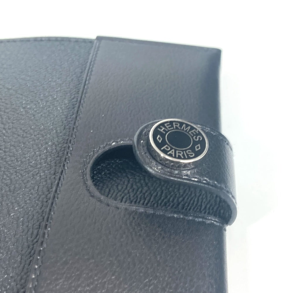 HERMES RMS ロゴ パスポートカバー ステーショナリー パスポートケース レザー ユニセックス ブラック