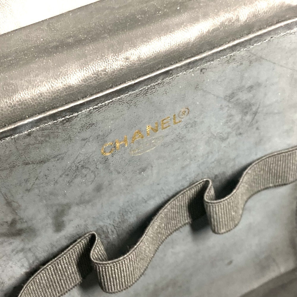 CHANEL ヴィンテージ CC ココマーク バニティバッグ 2WAYバッグ ショルダーバッグ カバン 肩掛け ハンドバッグ パテントレザー レディース ブラック