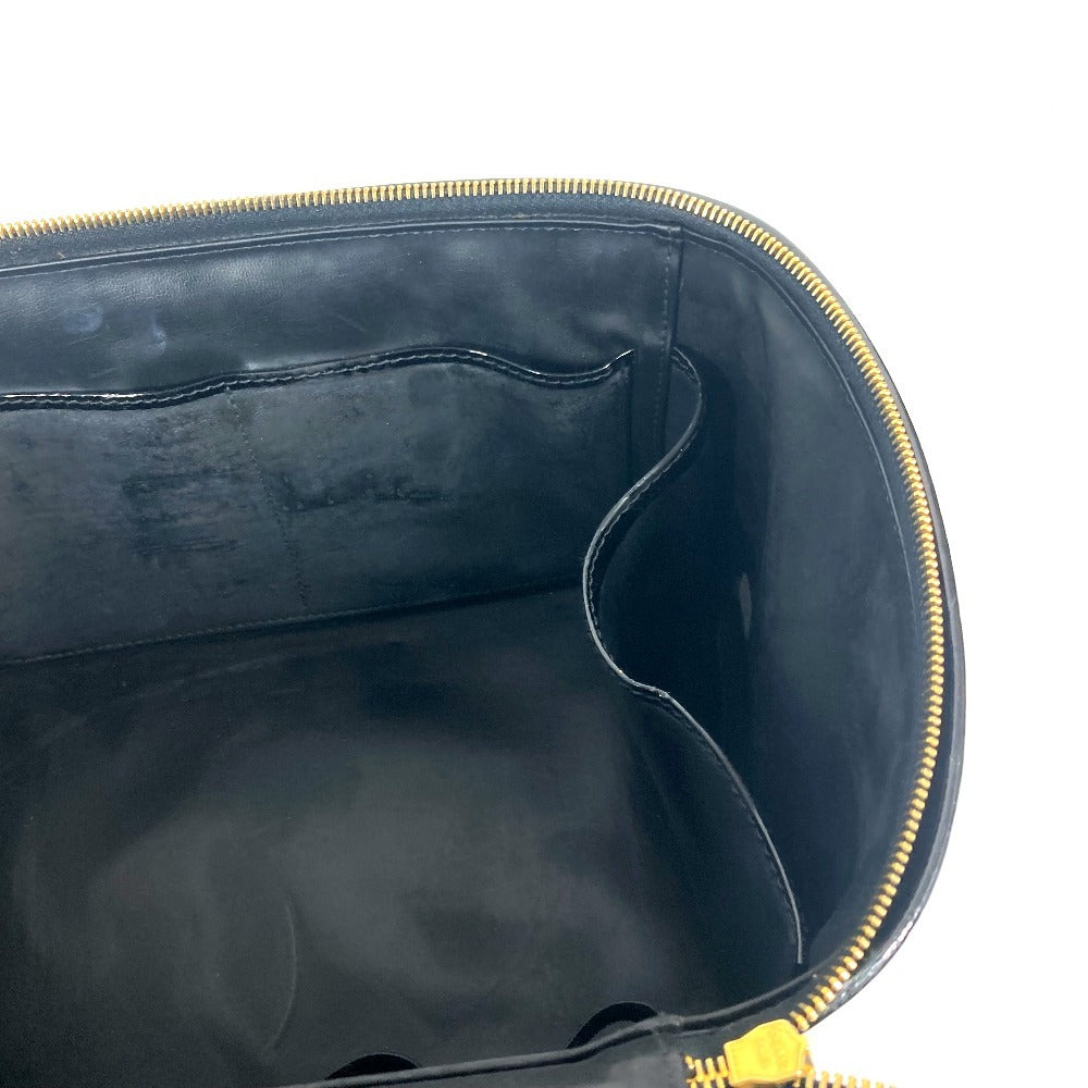 CHANEL ヴィンテージ CC ココマーク バニティバッグ 2WAYバッグ ショルダーバッグ カバン 肩掛け ハンドバッグ パテントレザー レディース ブラック