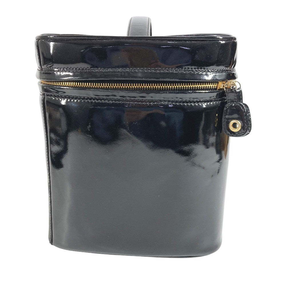CHANEL Vintage CC Coco Mark Vanity Bag, 2-Way Shoulder Bag, Handbag, Patent Leather, Women's, Black