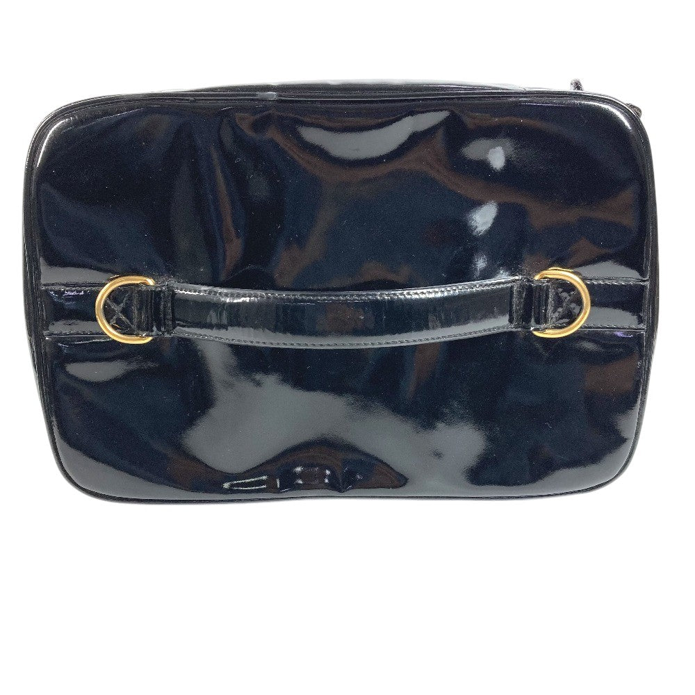 CHANEL Vintage CC Coco Mark Vanity Bag, 2-Way Shoulder Bag, Handbag, Patent Leather, Women's, Black
