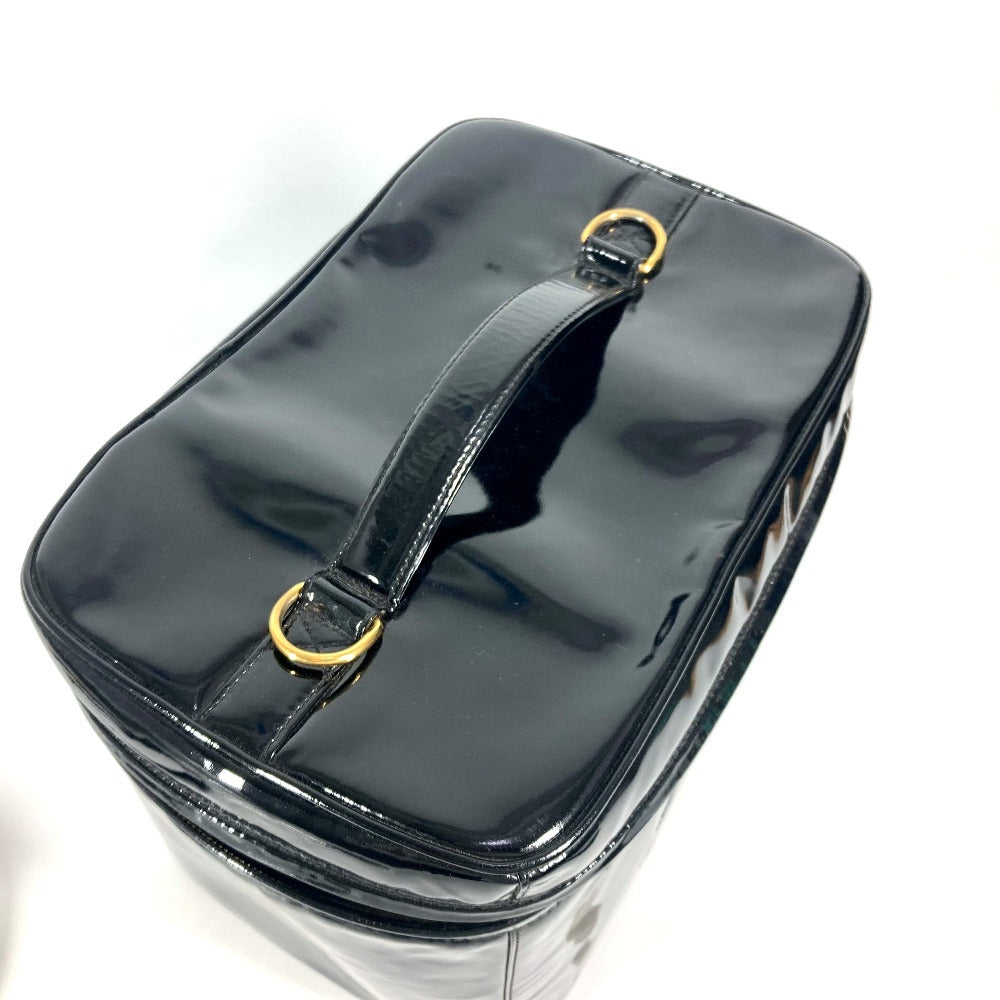 CHANEL ヴィンテージ CC ココマーク バニティバッグ 2WAYバッグ ショルダーバッグ カバン 肩掛け ハンドバッグ パテントレザー レディース ブラック