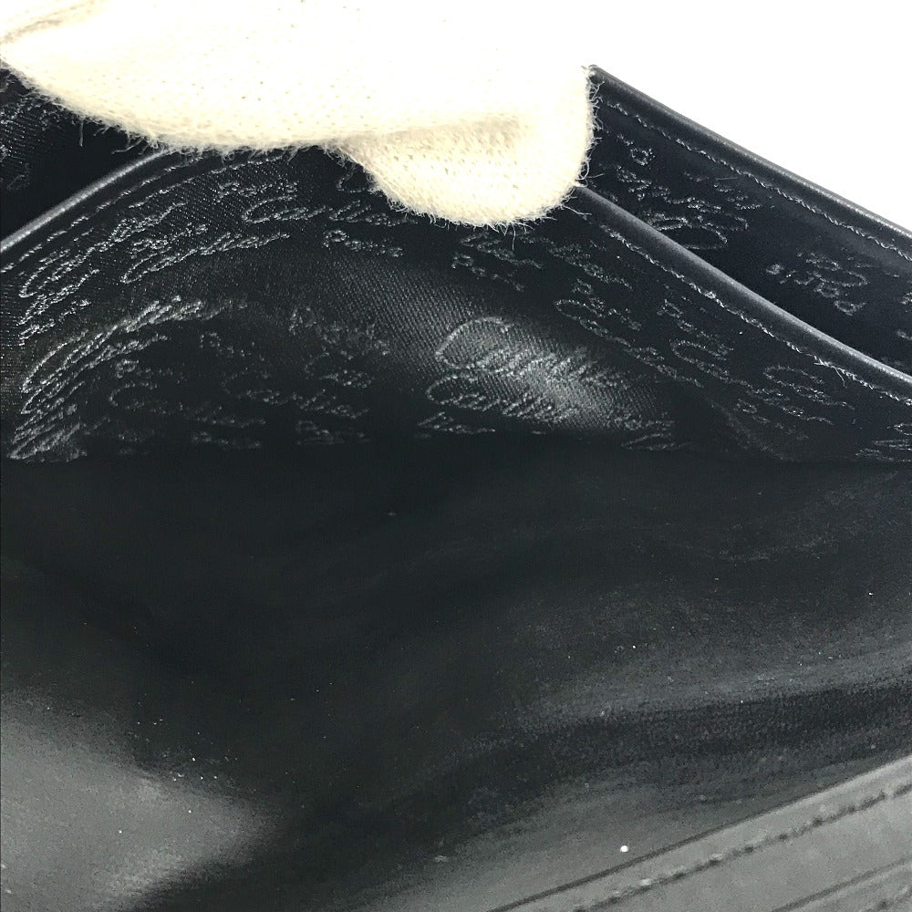 CARTIER マストライン ロゴ 札入れ 小物 財布 二つ折り ロングウォレット 長財布 レザー ユニセックス ブラック