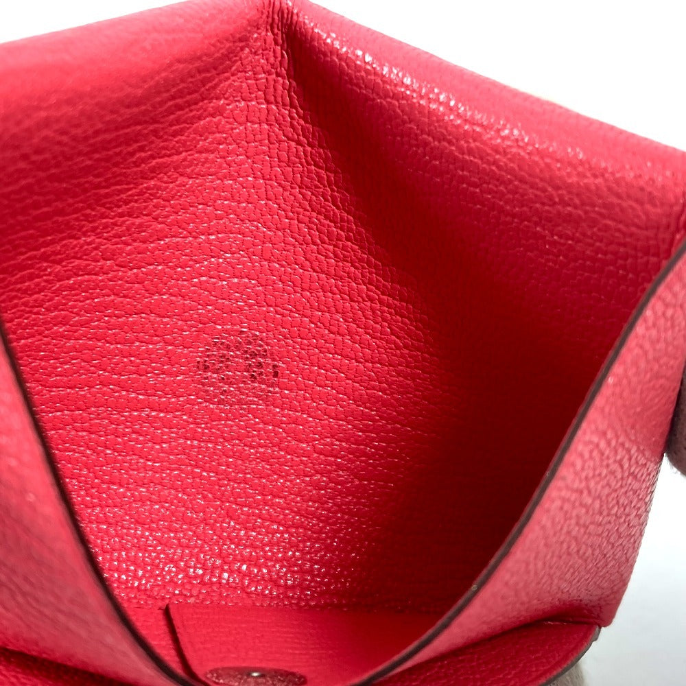 HERMES カルヴィ パスケース 名刺入れ カードケース シェーブル ユニセックス ピンク