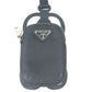 PRADA Triangle Logo Plated Smartphone Pouch iPhone Case with Neck Strap, Nylon, Unisex, Black